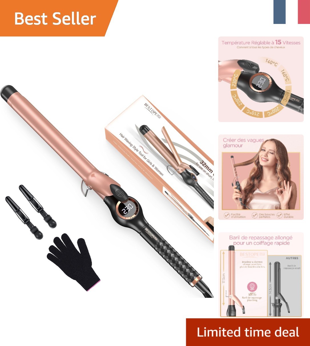 Boucleur 25mm à chauffe rapide pour changer de coiffure avant une soirée