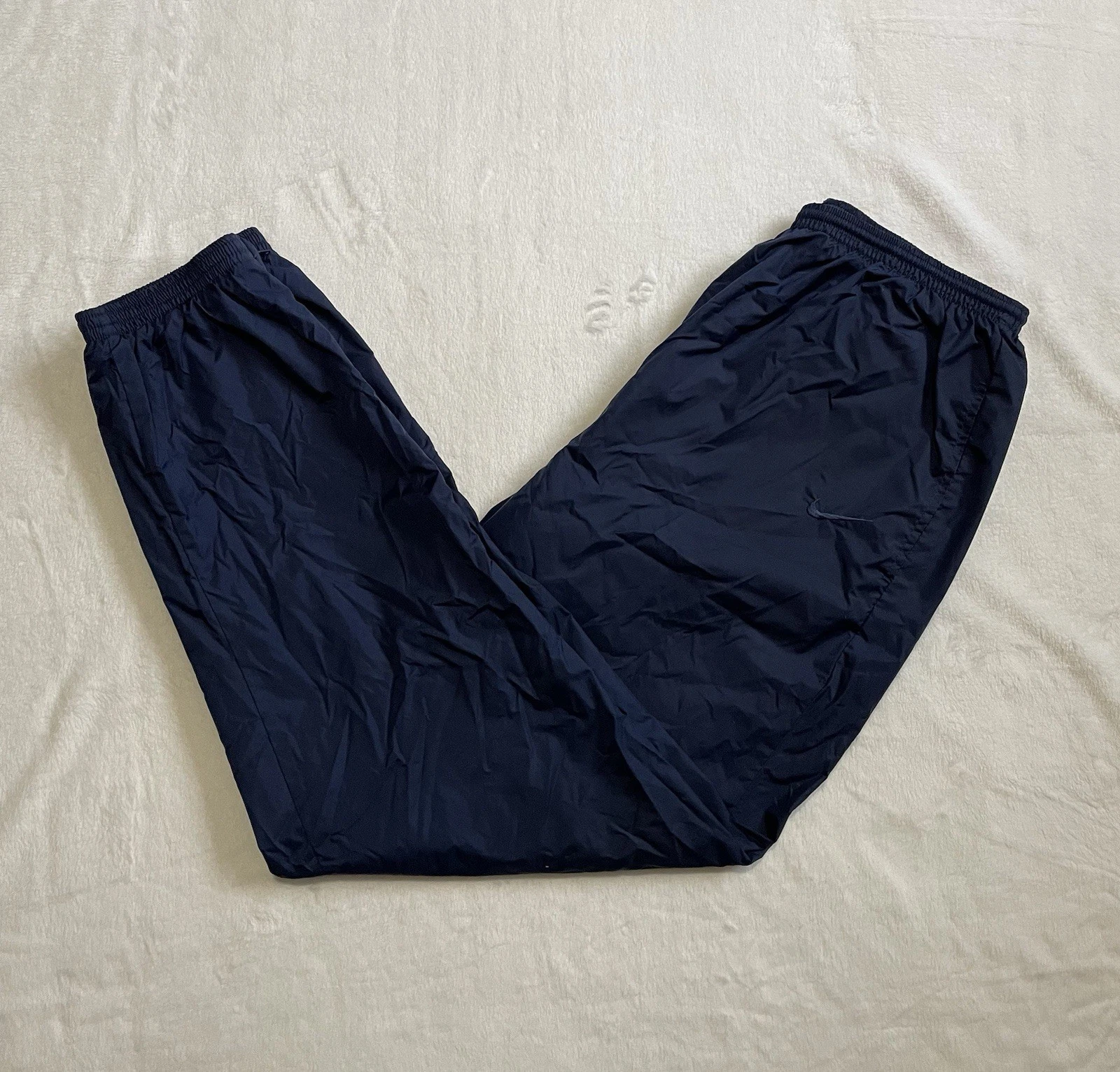 Vintage Nike Windbreaker Pants 90s Y2K Navy Blue Track Joggers Swoosh Mens XL