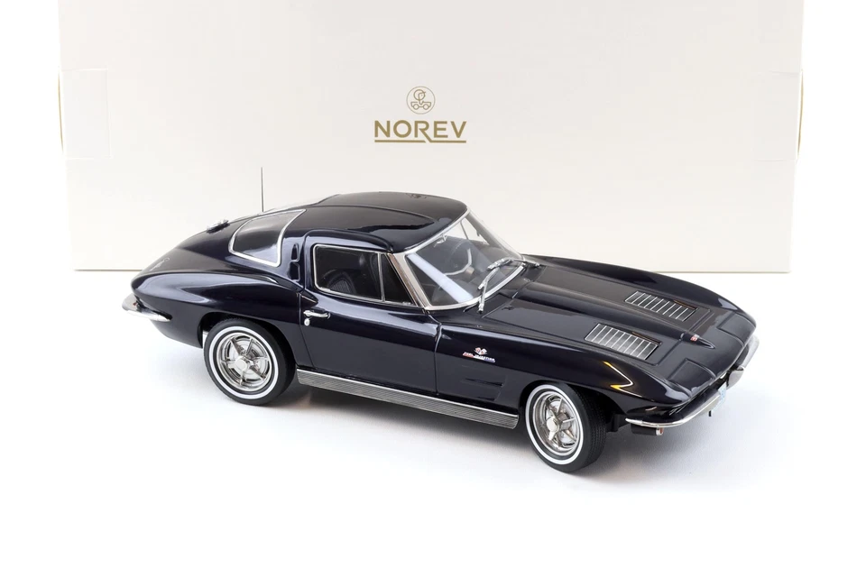 Chevrolet Corvette Sting Ray 1963 cupé Daytona azul 1:18 Norev - limitado 200 piezas Foto 2 de 4