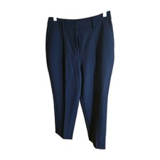 Nine West Black Twill Women's Straight Dress Pants Stretch Pockets Zip Button