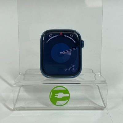 Unlocked Apple Watch Series 7 45MM Blue Aluminum MKJA3LL/A Face Only