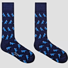 NEW Paul Smith DINO Socks Blue Egyptian Cotton Made In ITALY NWT 30 USD