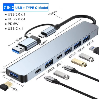 USB 8 in 1 Typ C Auf 4K HDTV Hub Adapter Mit Sd Tf Rj45 Kartenleser Pd Schnellla