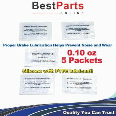 Premium Silicone Brake Caliper Grease with PTFE (0.10oz Packet) 5 Packets
