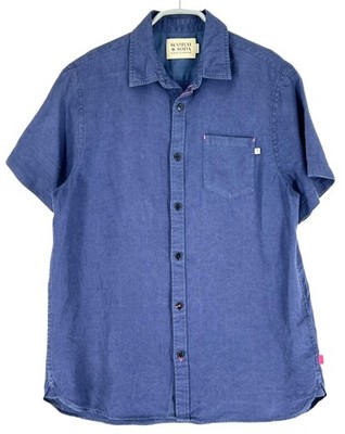 Scotch & Soda Men Regular Fit Short Sleeve Casual Formal Shirt Size S