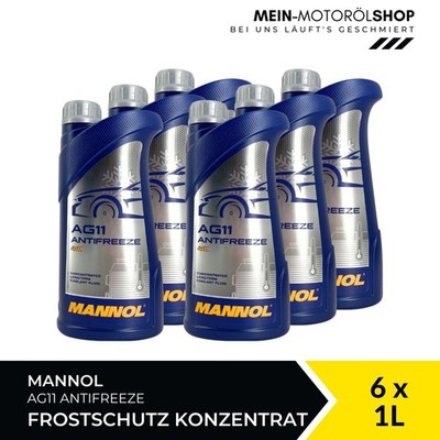 Mannol Antifreeze AG11 Frostschutz Konzentrat 6x1 Liter = 6 Liter