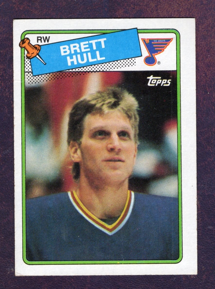 1988-89 TOPPS BRETT HULL ST LOUIS BLUES ROOKIE #66  EX-MT