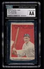 1915 JOE JACKSON CRACKER JACK CSG AA ULTRA RARE *POP 2* FULL UNCUT AD SOLD 153K