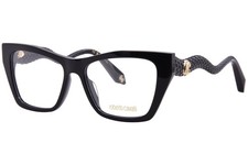 Roberto Cavalli VRC117M 0700 Eyeglasses Women's Shiny Black Full Rim 55mm