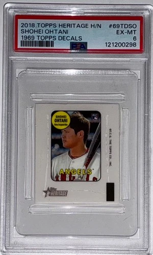 2018 Topps Heritage High Numbers Shohei Ohtani 1969 Decals Rookie RC PSA 6