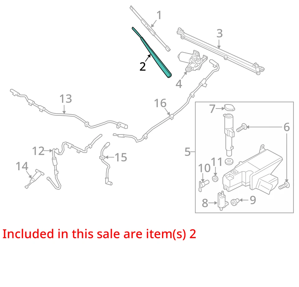 15 16 17 18 19 20 Ford F150 Passenger Right Wiper Arm - Image 4 of 4