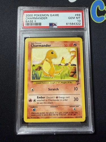 2000 Pokemon Base Set 2 Charmander 69/130 PSA 10