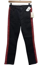 Mother NEW $228 Womens Sz 27 The Mid Rise Dazzler Up in Flames Black Ankle Jeans