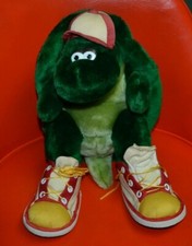 VTG 80s 12" Snappy Turtle Plush RUSS Stuffed Animal w/ Sneakers Shoe Tying Help