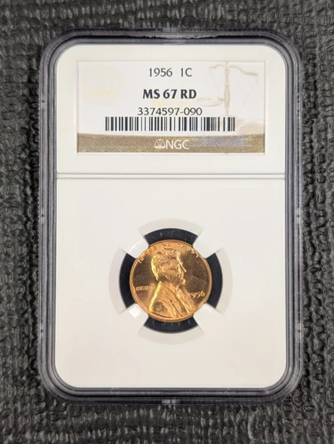 1956-P MS 67 RD Lincoln Wheat Cent🔥 NGC 1C RARE - $775 Greysheet Retail Value!!