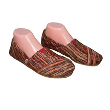 Tom's Women's Size 7.5 Alpargata Slip on Shoes Knit Rainbow Knit Multicolor Boho