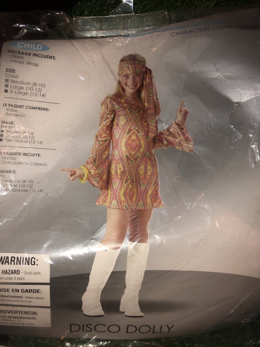 California Costume Disco Dolly Hippie Halloween Costume Youth SZ