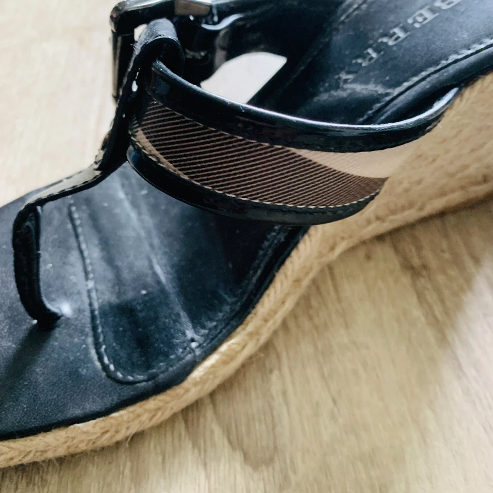 Cuñas alpargata de charol a cuadros Burberry Nova talla 39 SB-E Foto 4 de 4