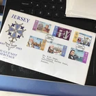 JERSEY Stamps First Day Cover FDC HUGUENOT HERITAGE 1685-1985 TYPED