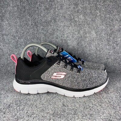 Skechers Flex Appeal 4.0 Womens 7.5 Shoes Gray Pink Comfort Athletic Sneakers