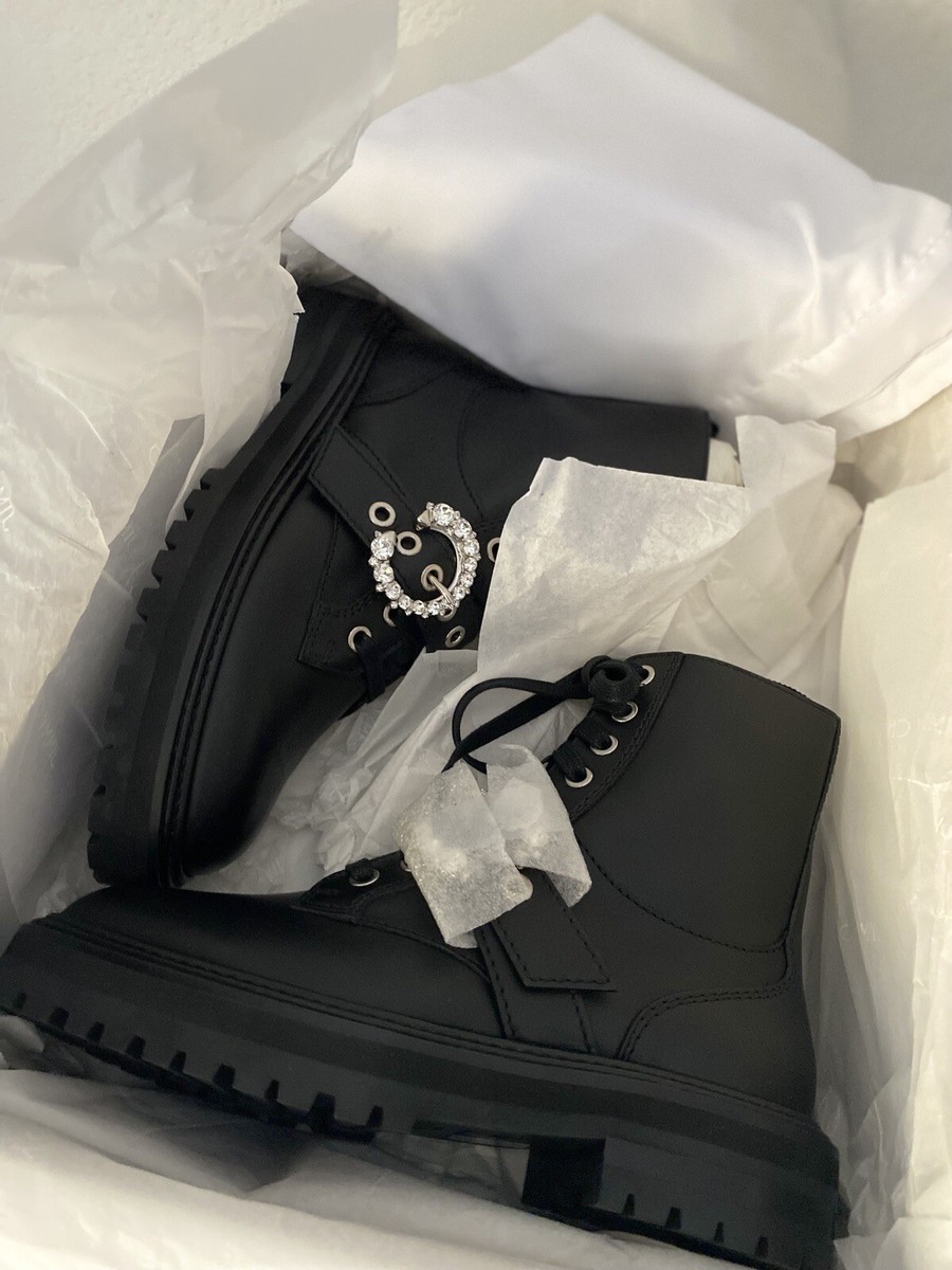 New Jimmy Choo Cora Black Soft Calf Leather Combat Boots New Jimmy Choo Cora Black Soft Calf Leather Combat Boots