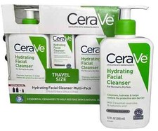 CeraVe Hydrating Facial Cleanser Hyaluronic Acid  3 Ceramides 12 oz x3  Bonus
