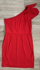 Calvin Klein Womens Dress Red One Shoulder Sheath 12 Sleeveless CD2A1HUW