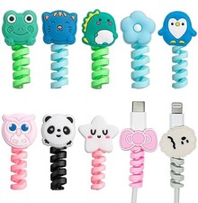10 PCS Cartoon Silicone Charger Cable Protector Mobile Phone Charger End Cord...