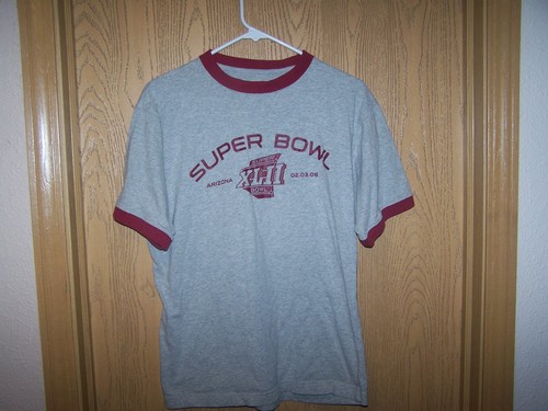 Camisa doble Super Bowl XLII 2008 pequeña Reebok NFL algodón 2 camisas en una - Imagen 3 de 8
