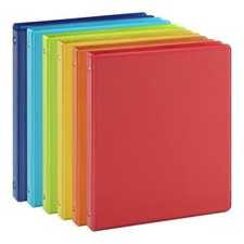 6 Pack 0.5-inch 3-Ring Binder with 2 Interior Pockets, 0.5'' Basic Binders Holds