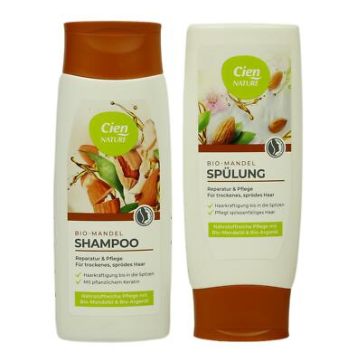 Cien NATURE Bio Mandel Spülung 200ml & Bio Mandel Shampoo 200ml set=400ml