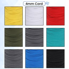 4mm Elastic Bungee Rope Shock Cord Tie Down Black Various Thickness & Length
