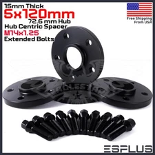 [4] 15mm Thick BMW F-Body 5x120 C.B 72.6 Wheel Spacer Kit 14x1.25 Bolts Included