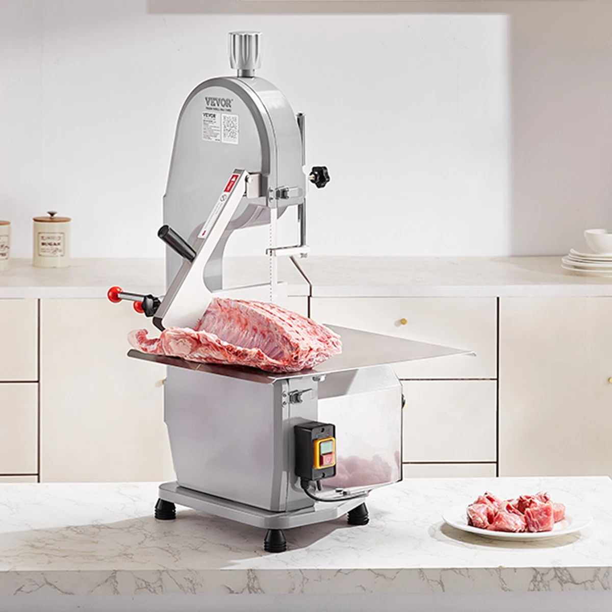 VEVOR 1100W Commercial Electric Meat Bandsaw Stainless Steel Bone Sawing Machine