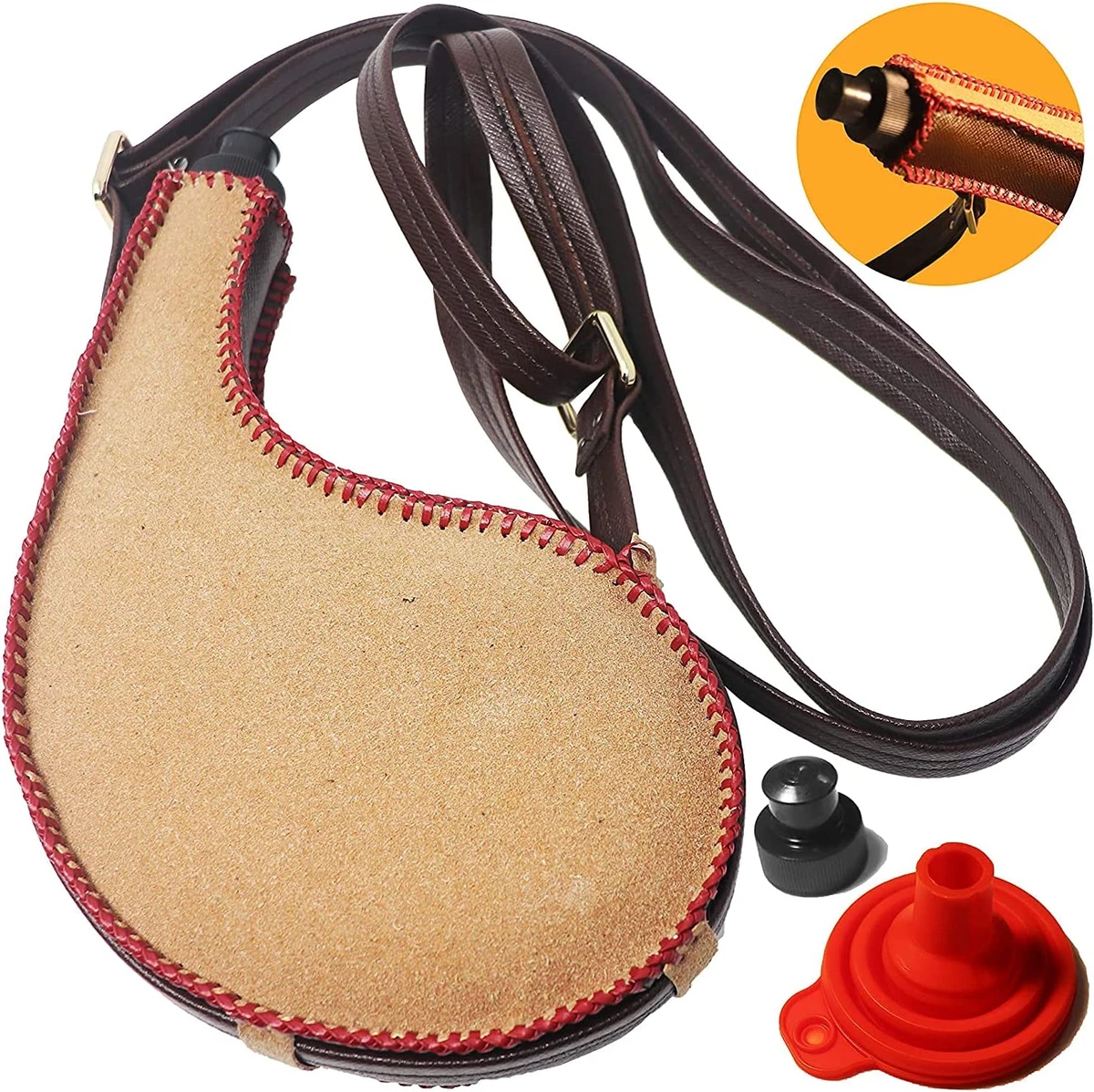 Bota Bag 750Ml Spanish Wine Skin Leak Proof Premium Leather Canteen with Rig