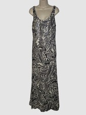 321 Lauren Ralph Lauren Women's Beige Paisley-Print Sequined Gown Dress Size 12