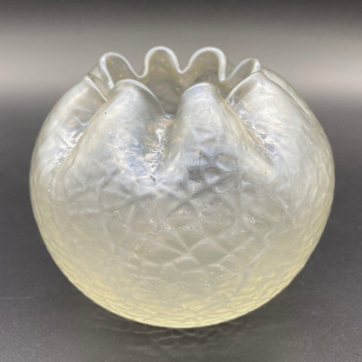 Antique Loetz Diaspora Rose Bohemian Art Glass 3-1/4'' Small Bowl Clear Vase