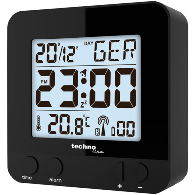 Technoline WT 235 Funkwecker Schwarz mit Touchsensor NEU