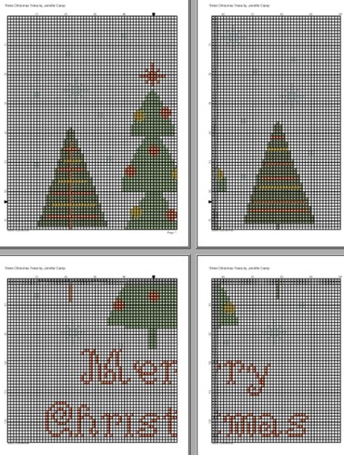 Folleto con patrón de punto de cruz contado de árbol de Navidad feliz - Imagen 4 de 5