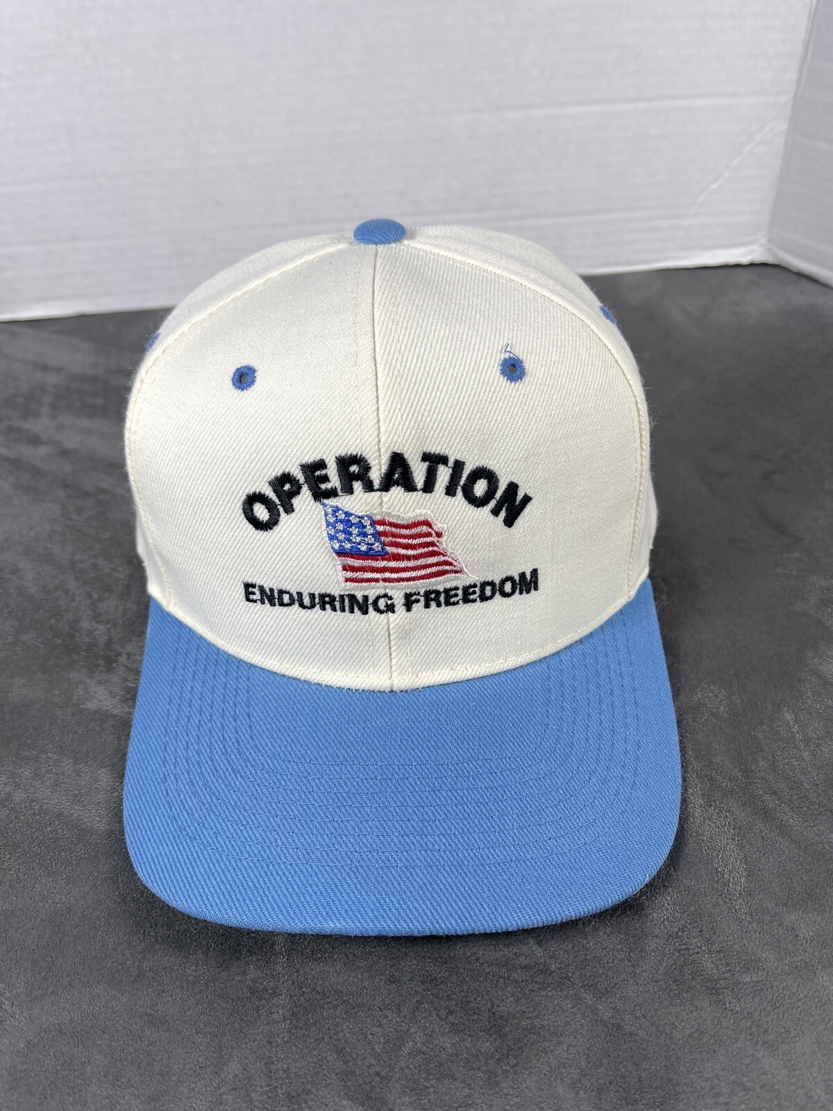 Blue White Cleaned Operation Enduring Freedom Hat… - image 1