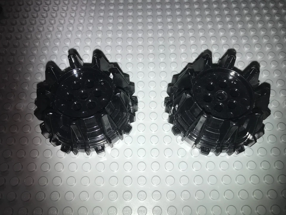 LEGO Reifen 2 Stück 64712 schwarz 8x8 6x6 Speichenrad Technic Power Miner City - Bild 1 von 1