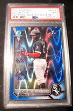 ELIJAH TATIS 2022 1st Bowman Chrome Prospects BLUE RAYWAVE PSA MINT 9 001/150!