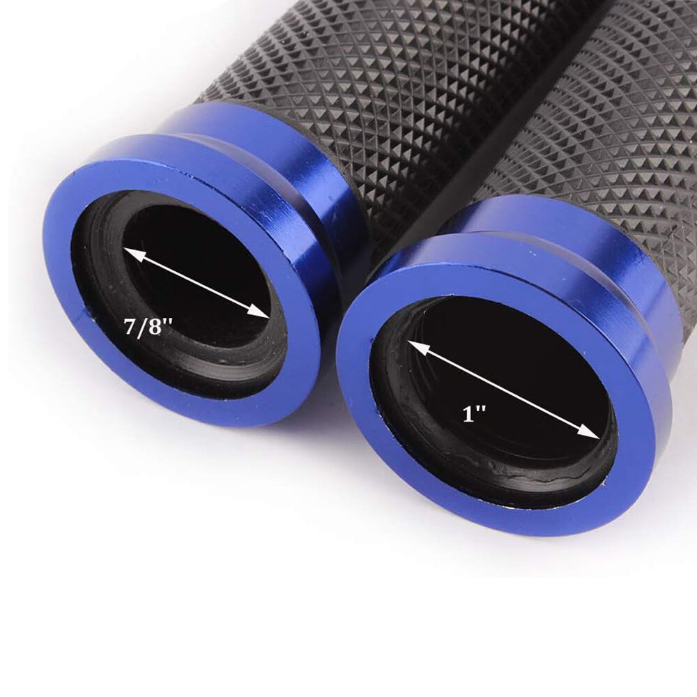Blue 7/8” Motorcycle Rubber Hand Grip Handle Bar Gel For Coleman