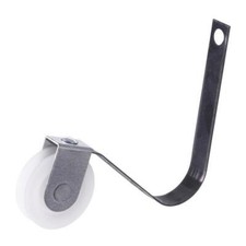 Black 1 in. D Plastic/Steel Roller Assembly 2 pc