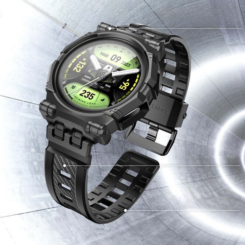 Schutzhülle mit Armband + 2x Glas Supcase für Galaxy Watch 5 Pro 45mm Schwarz - Photo 3/10