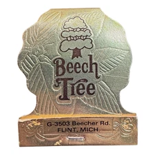Vintage Beech Tree Matchbook Full Flint Michigan Restaurant Advertising Die Cut