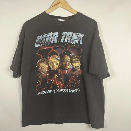 Vintage 1990s Star Trek Shirt Four Captains Movie Promo Nice 1990s vintage concert t-shirt, vintage, size XL, single stitch, B+ condition