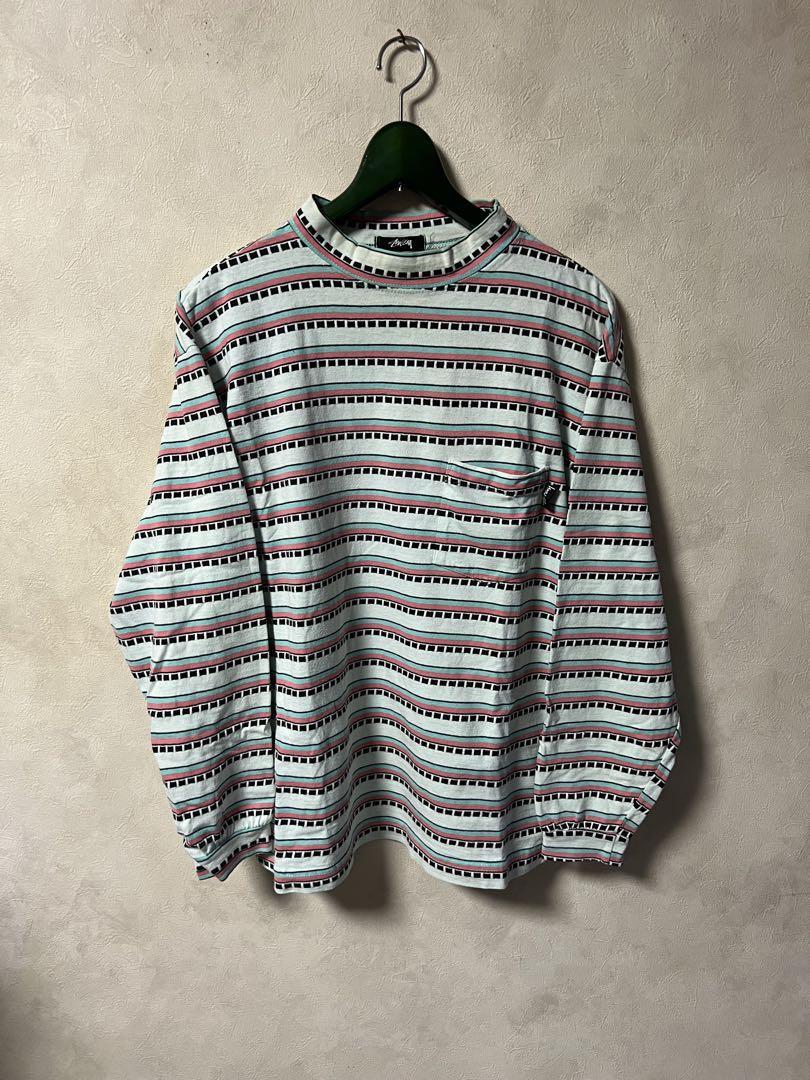 80s Old STUSSY Jacquard Long Sleeve Tee T-shirt | eBay 80s Old STUSSY Jacquard Long Sleeve Tee T-shirt | eBay