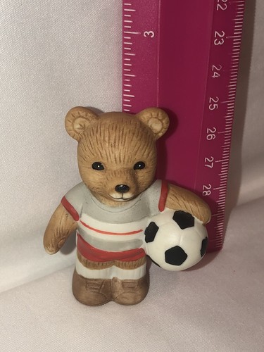 Vintage HomCo HOME INTERIORS Bear Figurine Soccer Fun - Picture 10 of 14