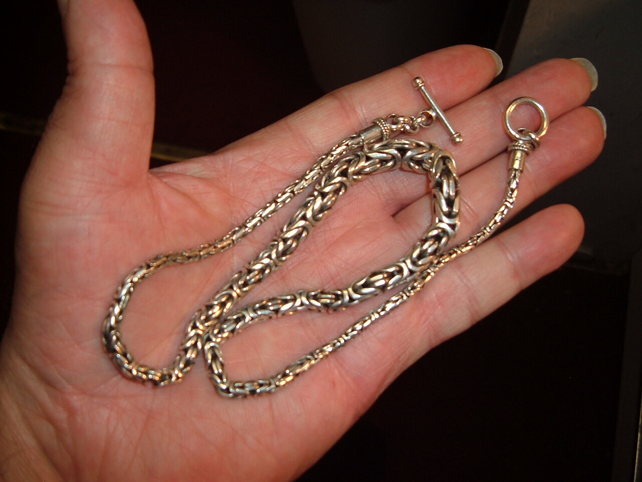 Solid 925 Sterling Silver Balinese BYZANTINE Chai… - image 6